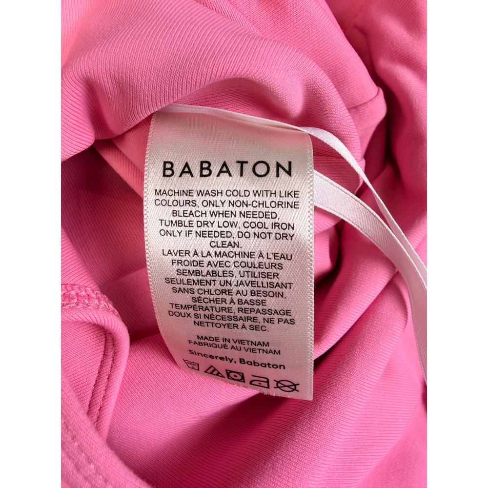Babaton Contour Headway Long Sleeve Bodysuit Size Medium Pink Square Neck Thong - Picture 7 of 10